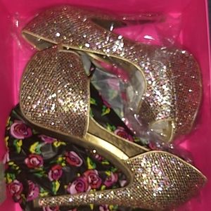 Betsey Johnson Multicolor sequins high heels